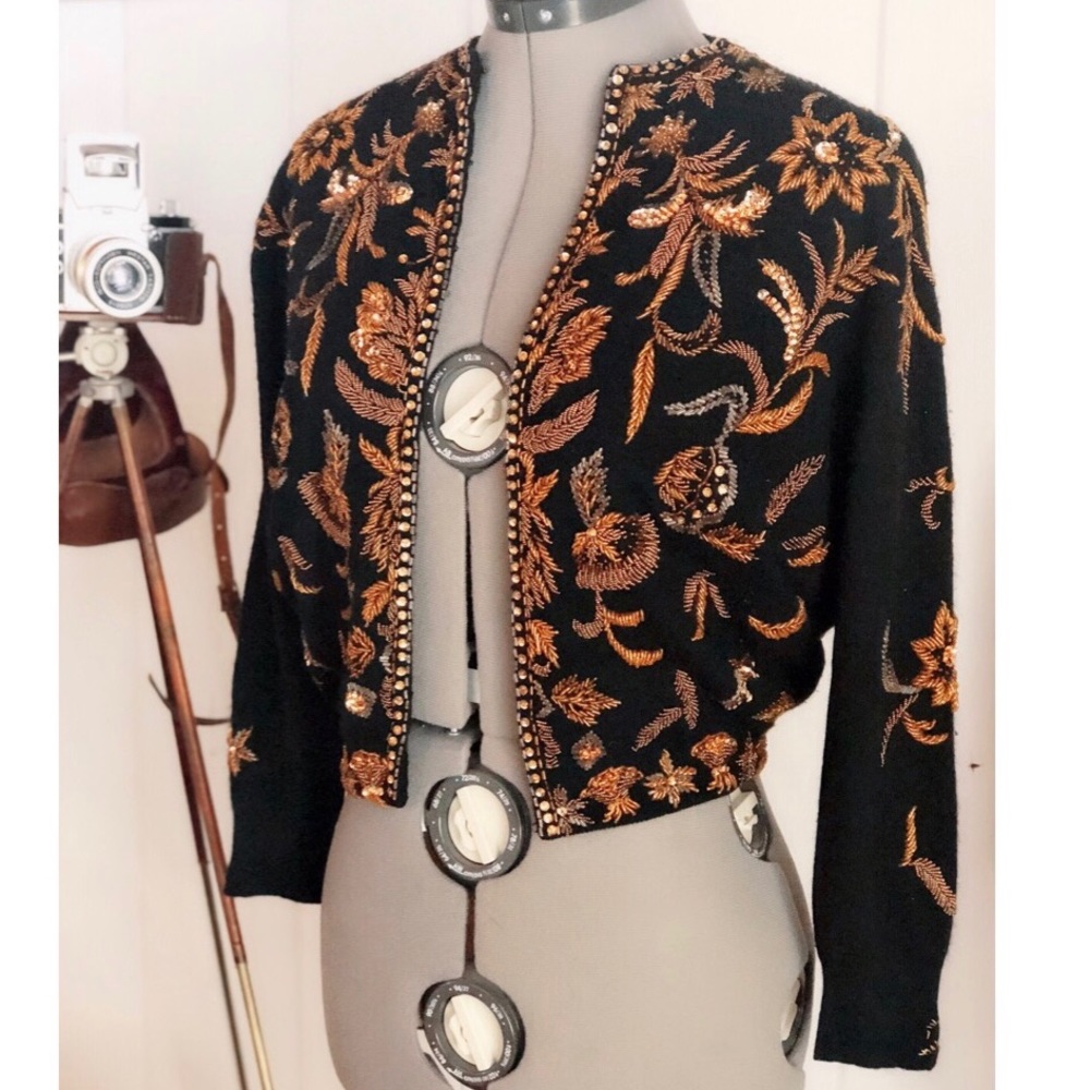 SOLD | Bonnie Wong | 1960s Beaded Cardigan sweater